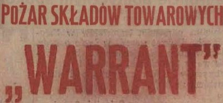 Pożar w magazynie Składów Towarowych 